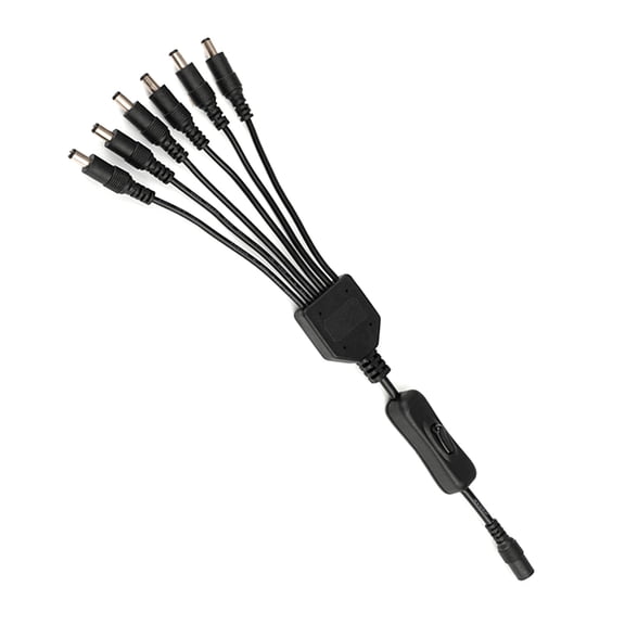 DC5.5x2.1mm 1 Female to 2/3/4/5/6 Male On/off Control Cable DC5521 Y Splitter Adapter Cord for Security Camera LED Strip