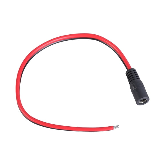 DC5521 Female Power Pigtail Cable 5.5mmx2.1mm Connectors 14AWG Wire Open End for Car LED and Security Systems