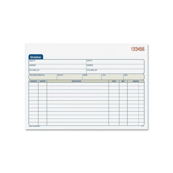 DC5840 Invoice Book, 2-part, Carbonless, 50 ST per BK (Pack of 6)