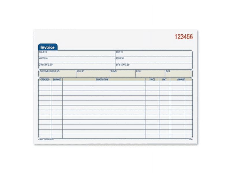 DC5840 Invoice Book, 2-part, Carbonless, 50 ST per BK (Pack of 8)