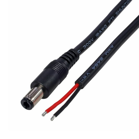 DC6330 Male Plug to Bare Wire Cable DC6330 Power Pigtails Cable for Power Supply in Computers 2x0.75mm² Wire Cord