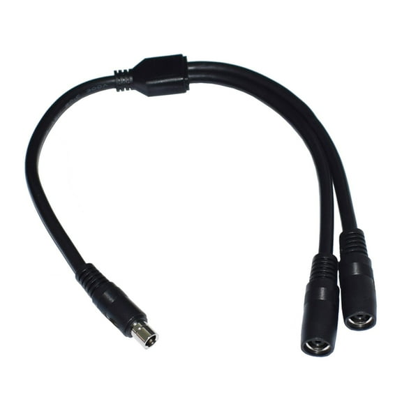 DC8020 Y Splitter Adapter Cable 14AWG Power Cord Wire 1 Male to 2 Female for Solar Panel Charging 40cm Long Black