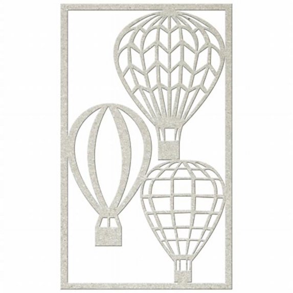 DC83010 FabScraps KaleidoScope Die-Cut Chipboard Shape, Hot Air Balloons