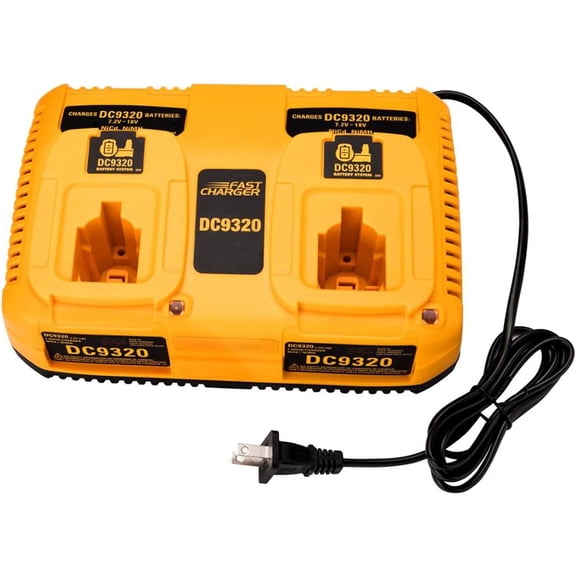 DC9320 Battery Charger for Dewalt 18V 14.4V 7.2V Batteries, Dual Port Charging Station for Dewalt NI-CD NI-MH Battery DC9096 DC9098 DC9099 DE9057 DW9096 DW9094 DW9072