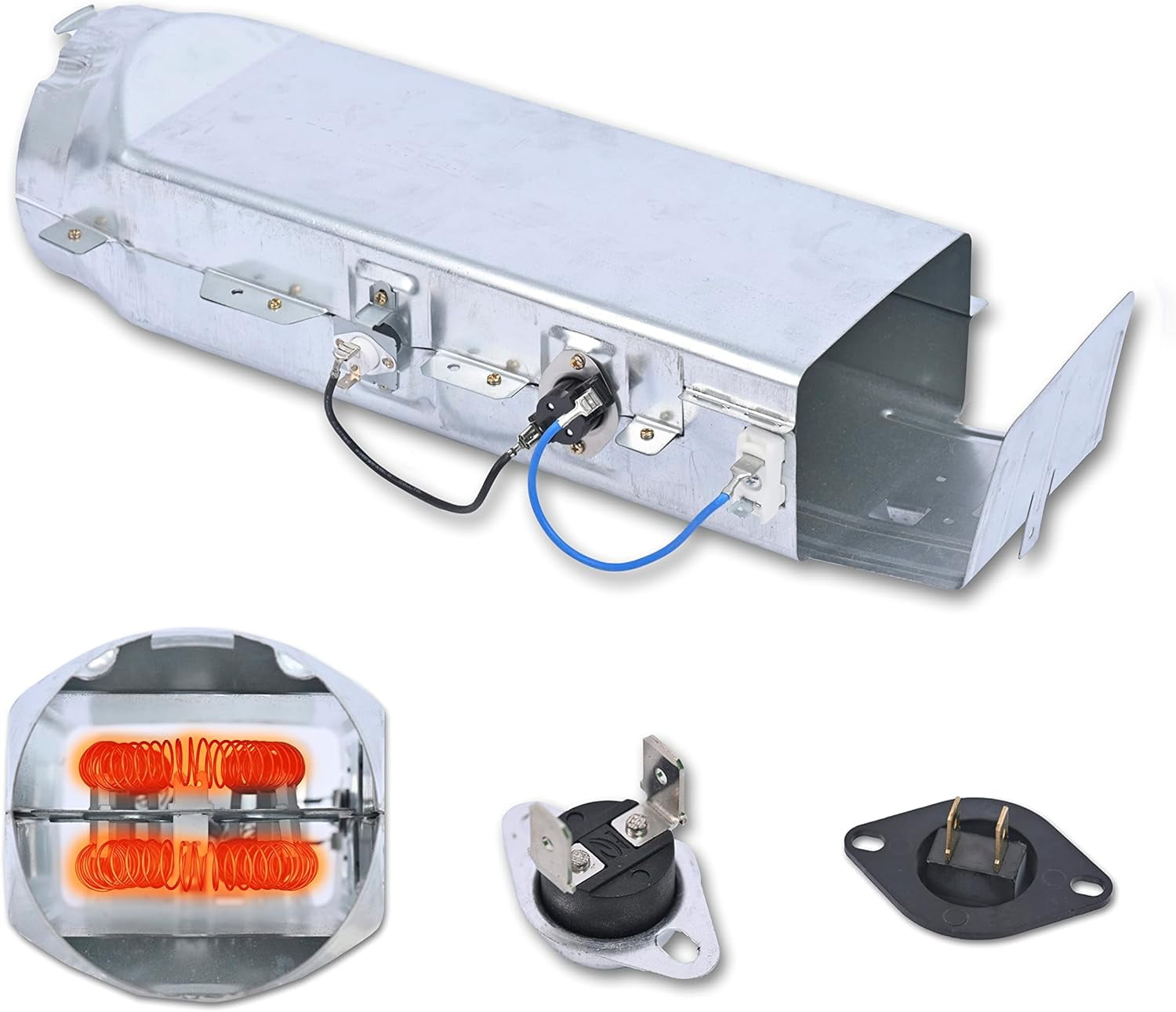 DC97-14486A Replaces Samsung Dryer Heating Element Assembly Heater Duct DC97-08891A W10222771 DC97-14486D With DC47-00016A Thermal Fuse DC32-00007A Thermistor Fit For Samsung, Maytag, Amana Dryer