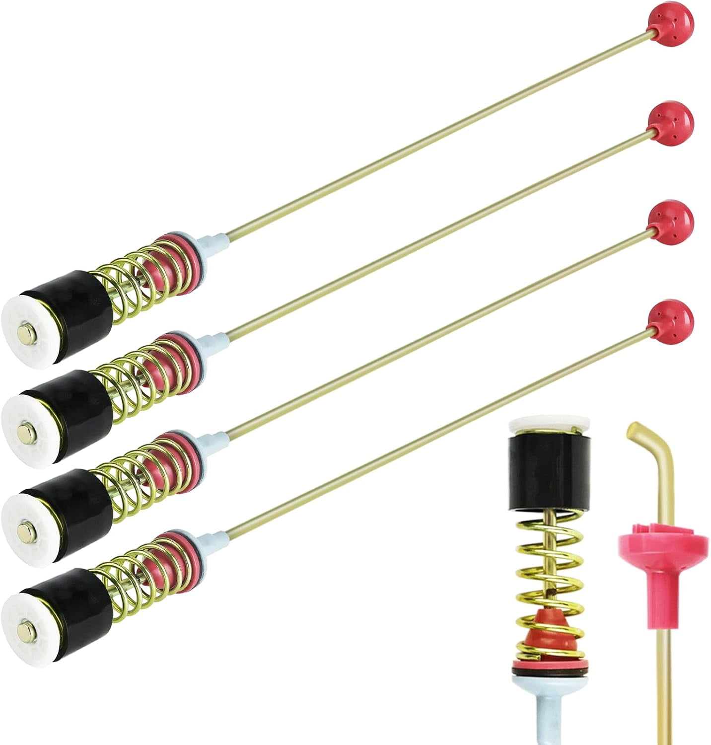 DC97-16350U Washer Suspension Rods and Spring Assembly 4 Pack,Replace DC97-05280W DC97-16350D DC97-16350K,Compatible with Samsung WA50R5200AW/US WA50R5400AW/US Washer,OEM Standard Quality,10 Year War