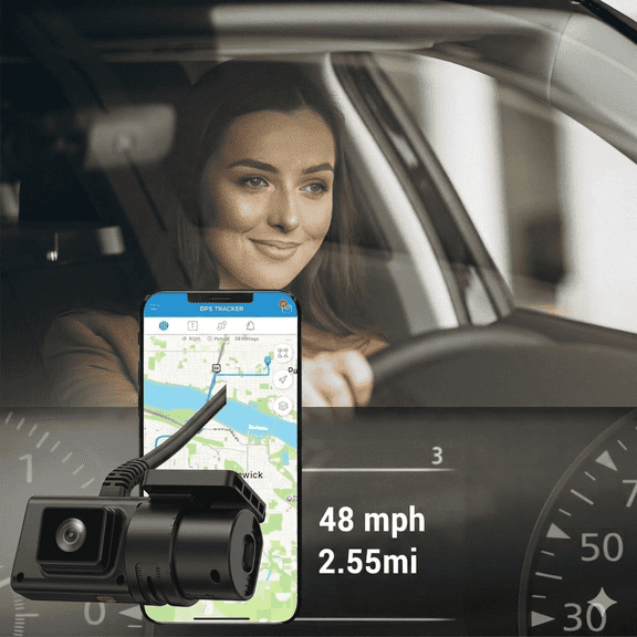 GPSnVision 4G Dash Cam Front Rear - 1080P Car Camera with 128GB SD Card, GPS Tracking, G-Sensor