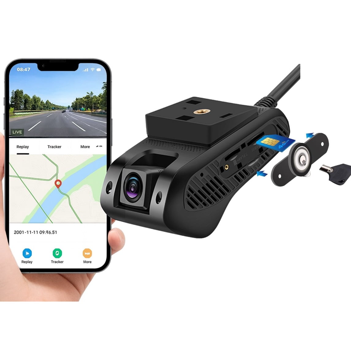 Live Streaming Vehicle Dash Cam 4G LTE, Subscription Required