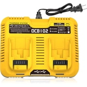 DCB102 20V Dual Port Fast Charger for Dewalt, Replacement Charger Compatible with Dewalt 12V-20V Batteries, with USB & Type-C Charging Port
