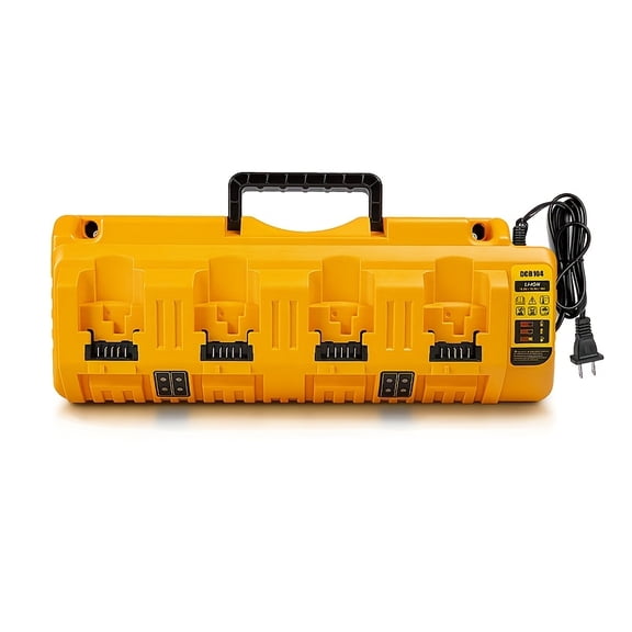 DCB104 4-Port Rapid Battery Charger Station Replacement for Dewalt 12V/20V Max Lithium Batteries - Fast Charging, Compatible with DCB120, DCB127, DCB200, DCB206 - 1 or 2 Pack