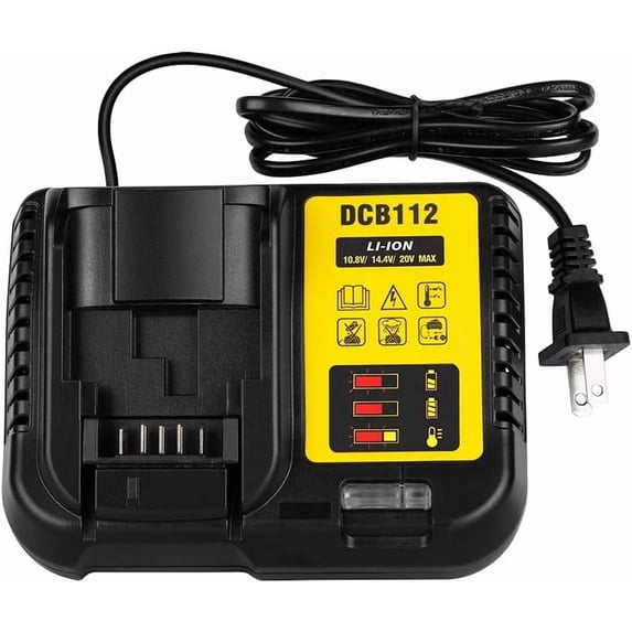 DCB112 20V MAX Battery Charger Replacement for De*walt Battery Charger, Compatible with De*walt 12V-20V Battery(Black)