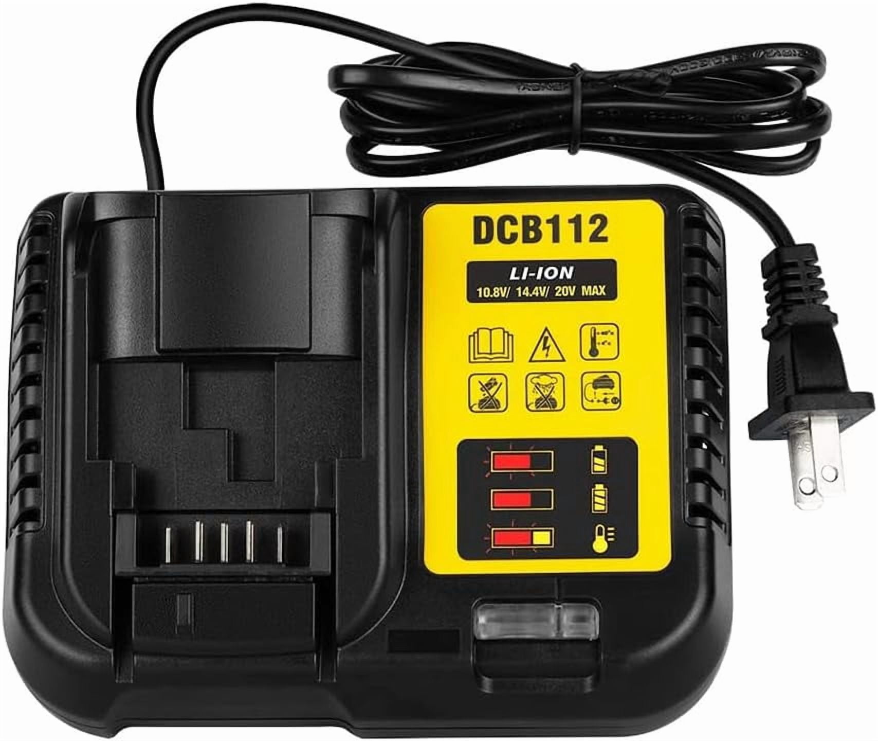DCB112 20V MAX Battery Charger Replacement for Dewalt Battery Charger, Compatible with Dewalt 12V-20V Battery