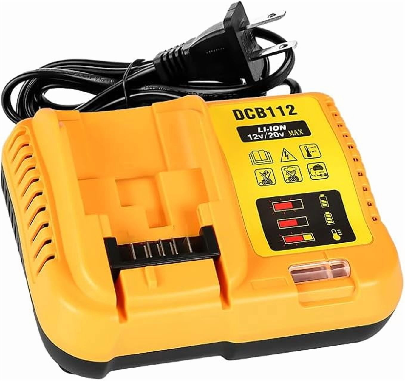 DCB112 Battery Charger Replacement for Dewalt Compatible with 12V 20V Max Lithium Battery DCB120 DCB127 DCB115 DCB118 DCB107 DCB105 DCB102