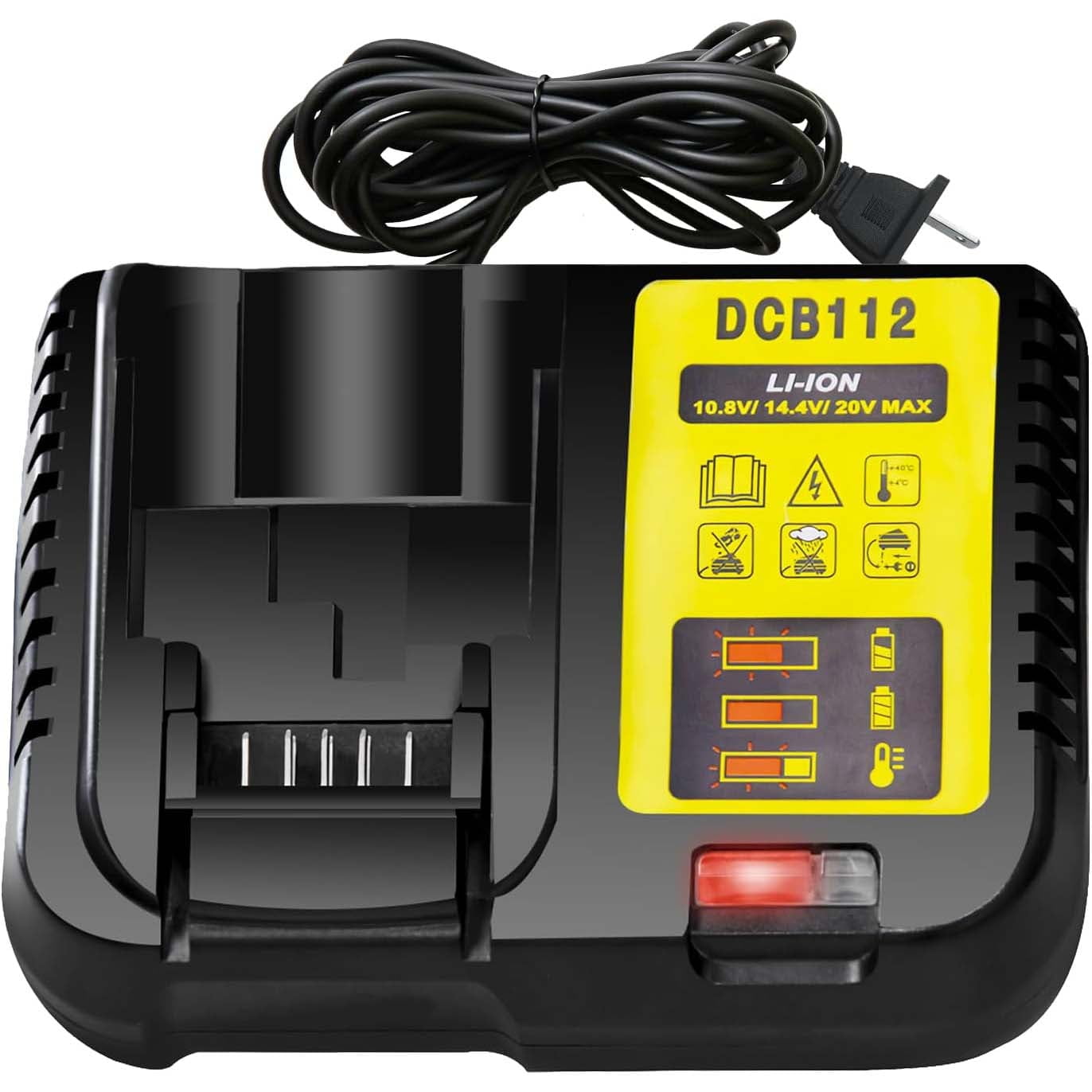 DCB112 for Dewalt Battery Charger Replacement for Dewalt 12V 20V and 60V Max Lithium-Ion Battery DCB205 DCB112 DCB201 DCB200 DCB612 DCB609-2 DCB609 DCB606 DCB606-2 DCB208 DCB206