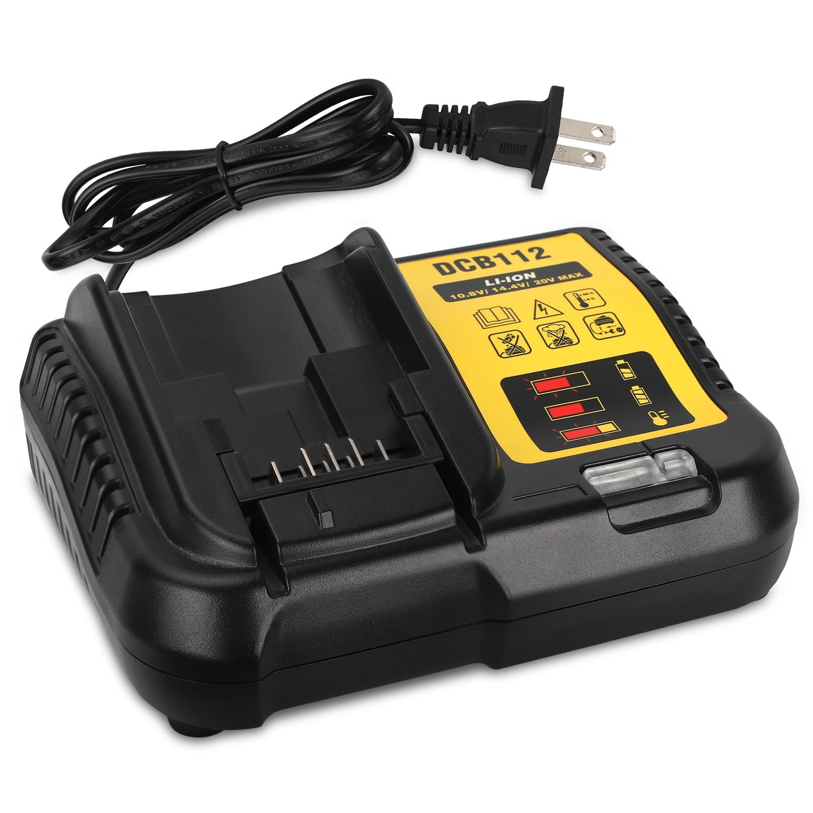 Hipoke DCB112 Replacement Battery Charger for DEWALT 12V-20V, Black, Single Pieces