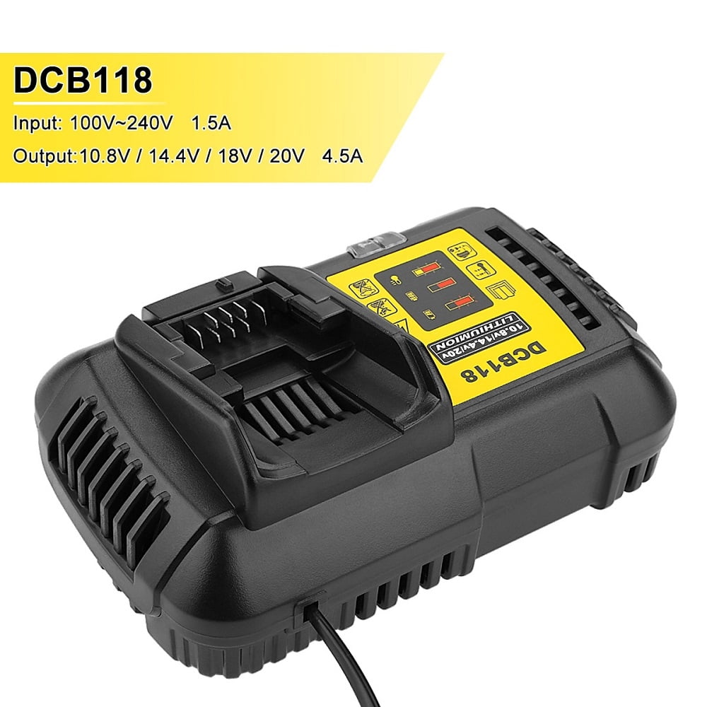 DCB118 battery charger 3A 4.5A for De*walt Battery 10.8V 12V 14.4V 18V 20V DCB200 DCB101 DCB115 DCB107 DCB105 DCB140 &DCB112