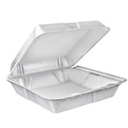 DCC Foam Hinged Lid Containers, White