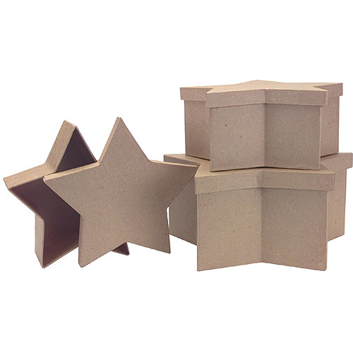 DCC Paper Mache Star, 12", 10", 8", Box Set of 3