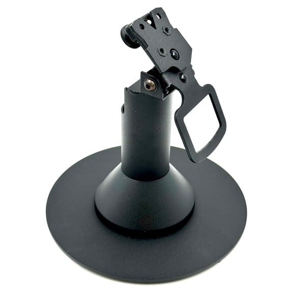 DCCStands Ingenico Lane/3000/5000/7000/8000 7" Freestanding Swivel and Tilt Terminal Stand with Round Plate, Black