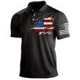 thumbnail image 1 of DCDany Men's 4th of July Flag Golf Polo Shirts Short Sleeve Tactical Collared Shirt Men Outdoor Moisture Wicking Shirts Black 3XL, 1 of 6