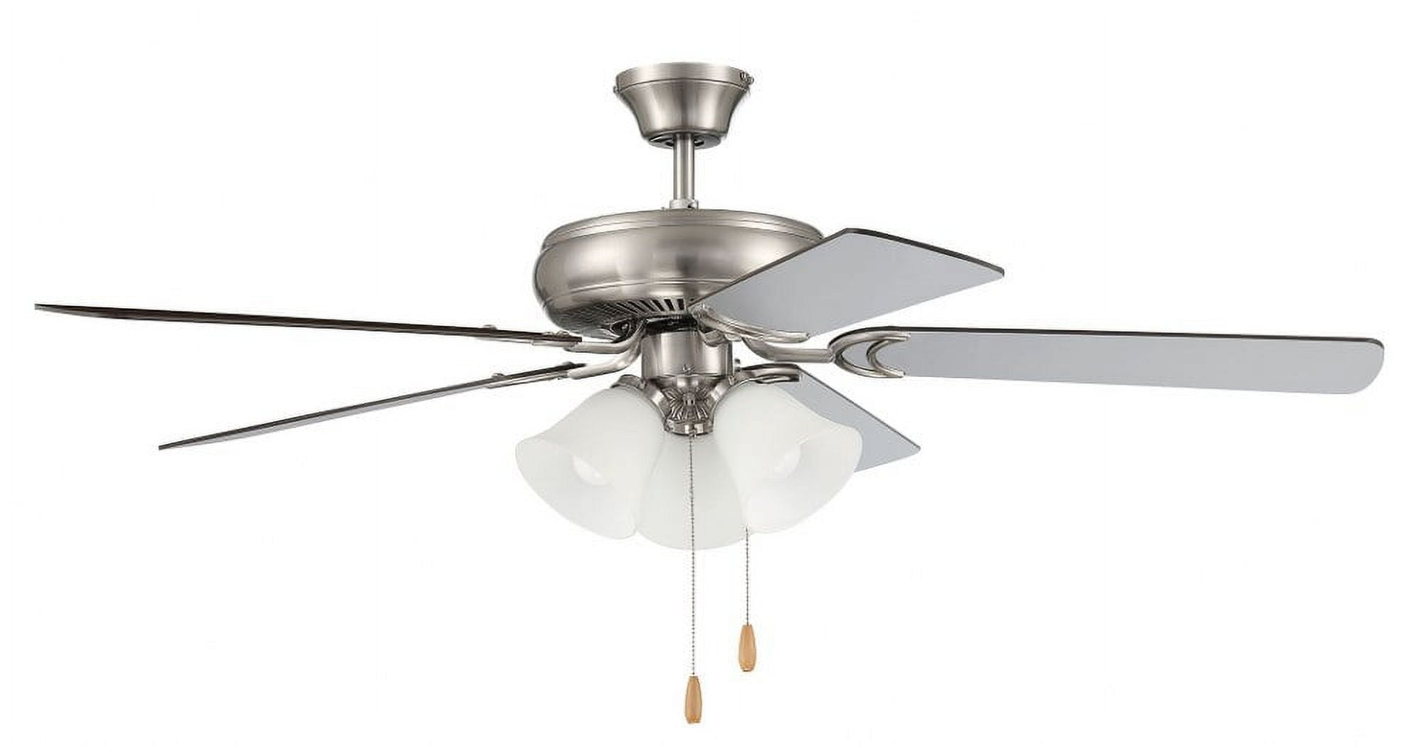 52'' Brushed Nickel Ceiling Fan with LED Lights