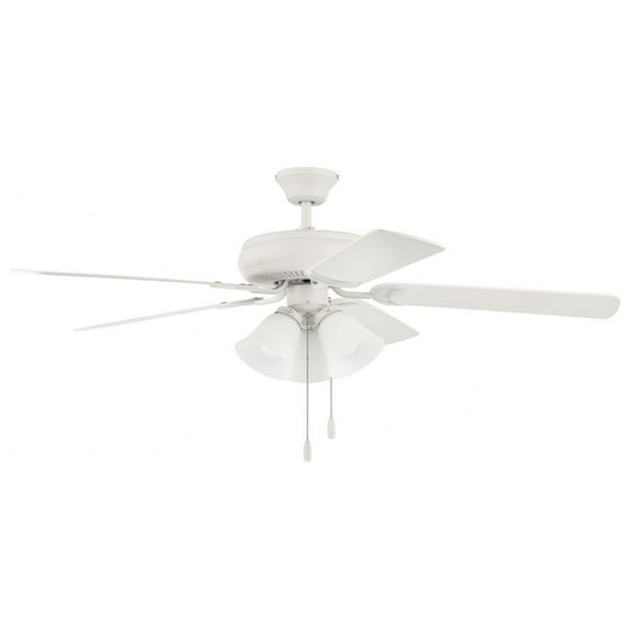 DCF52W5C3W Craftmade Lighting Decorator's Choice - 5 Blade Ceiling Fan with Light Kit-16.57 Inches Tall and 52 Inches Wide-Matte White Finish