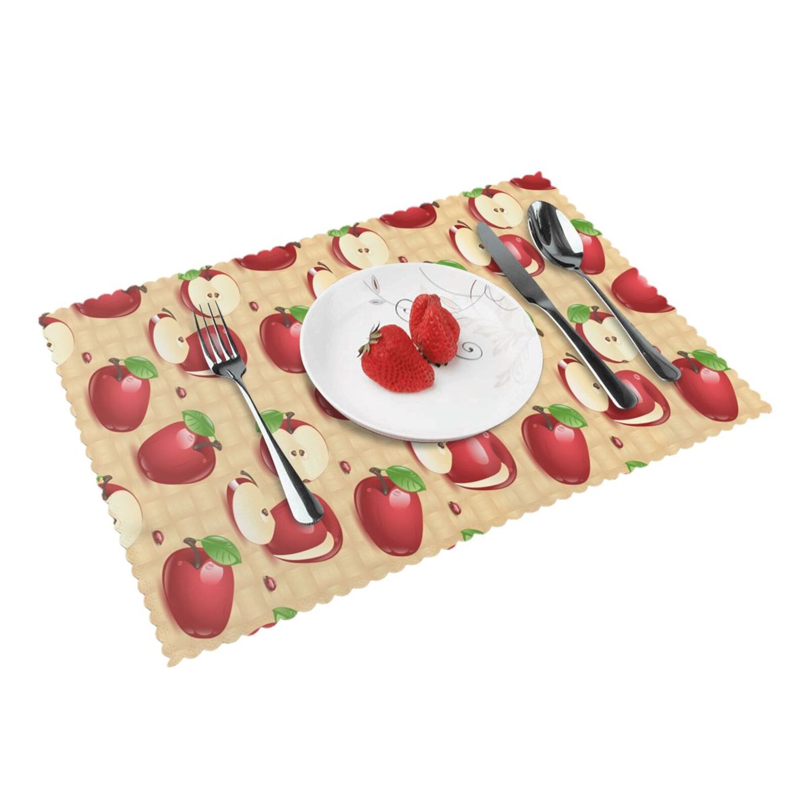 DCHYO Cartoon Farm Fruit Red Apples Placemat AntiOil And Heat
