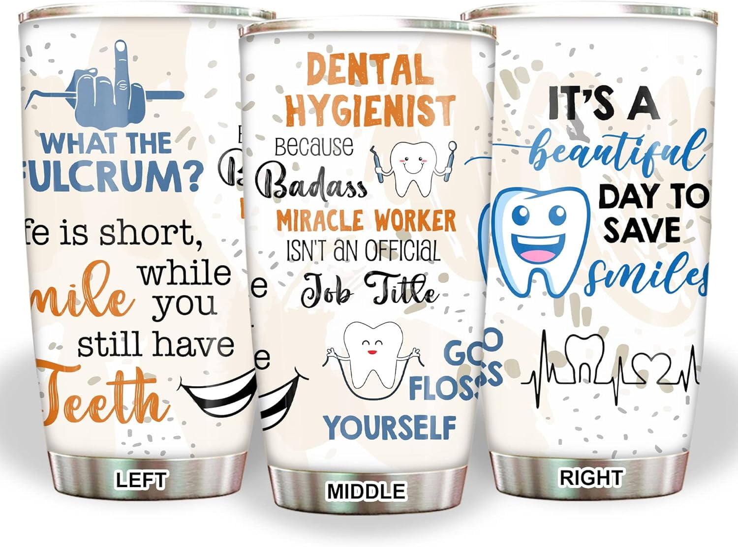 DCHYO Dental Hygienist Gifts Tumbler Stainless Steel 20oz, Funny Dental