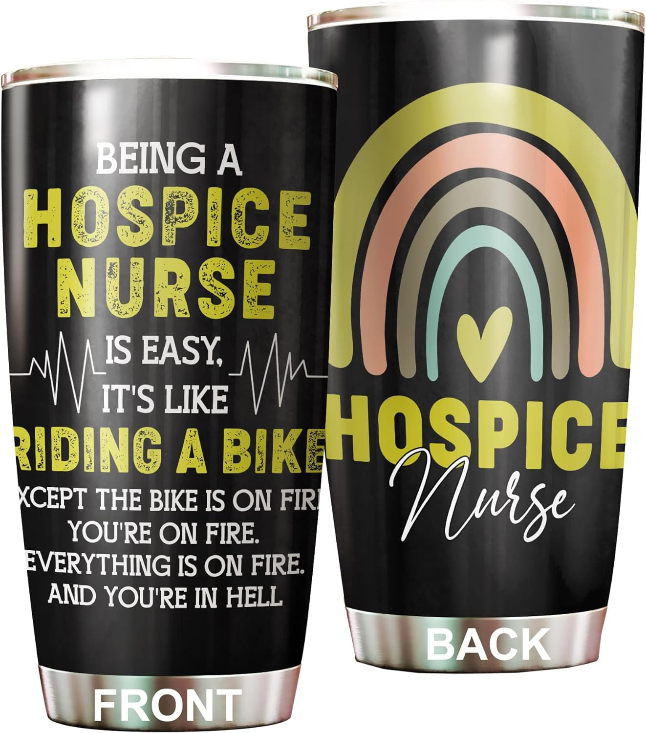 DCHYO Hospice Nurse Tumbler Stainless Steel 20oz, Funny Hospice Nurse Gifts Bulk For Birthday