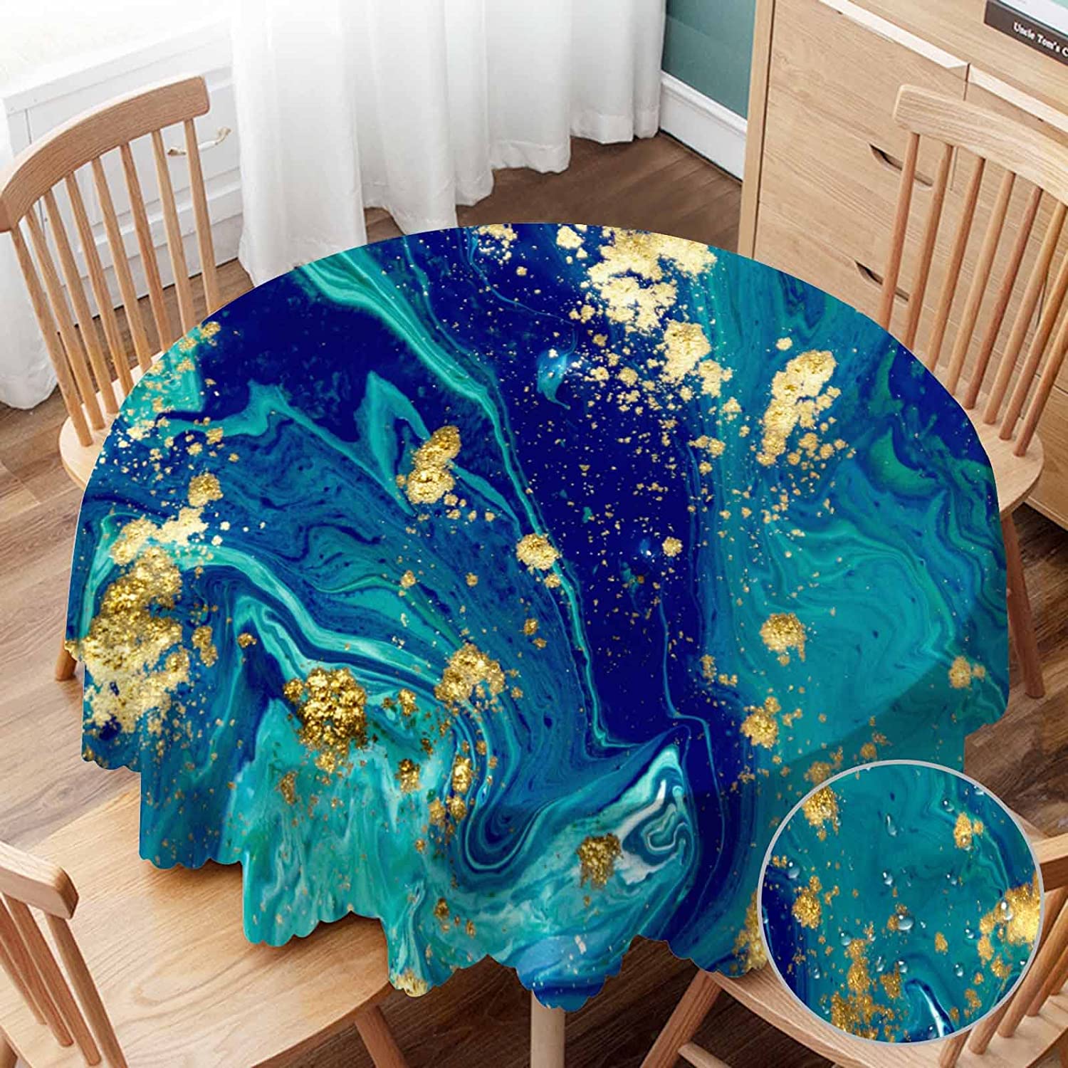 DCHYO Tablecloth Round Palm Trees Table Cloth Ocean Seascape Beach Palm Tree Sunset Table Cover