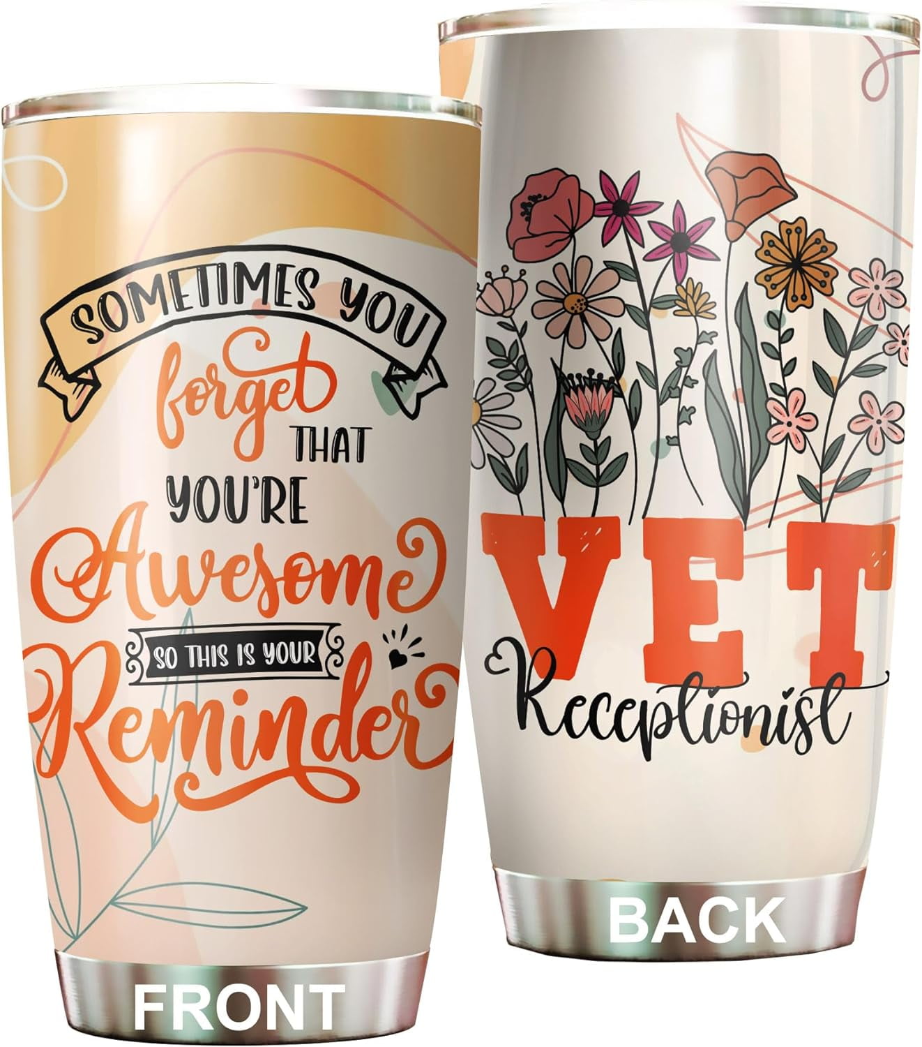 DCHYO Vet Receptionist Tumbler Stainless Steel 20oz, Being A Vet