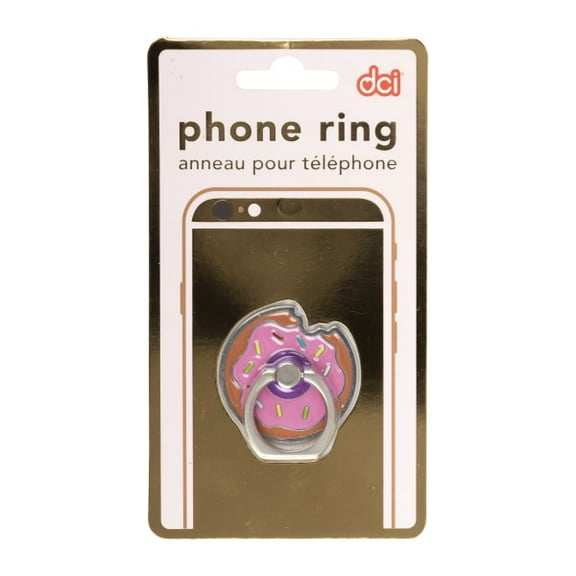 DCI Donut Phone Finger Ring, Cell Phone Stand, Swivels and Rotates, Compatible with iPhone and Android models