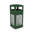 thumbnail image 1 of DCI Marketing 732996099 42 gal Waste Container with Dome Lid & Stainless Steel Panels Cattails, Green, 1 of 1