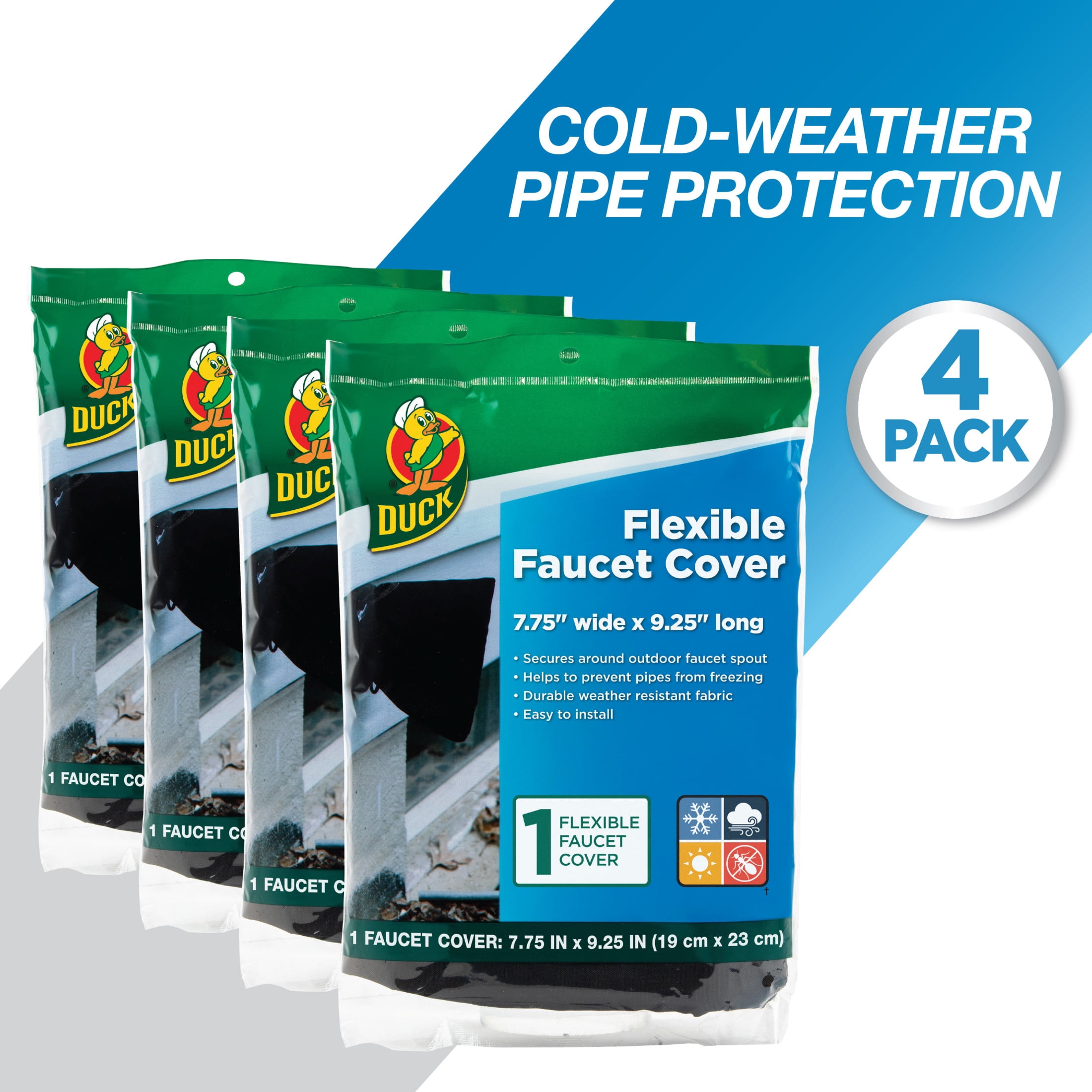 Duck Brand, 7.5 Inch X 8.75 Inch Black Flexible Faucet Cover, Helps Prevent Freezing