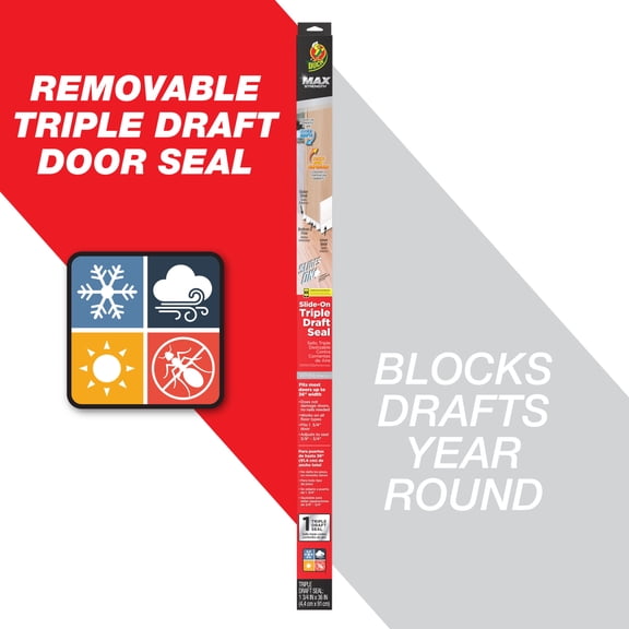 Duck Max Triple Draft 1.75 in. x 36 in. Plastic Under-Door Seal, White