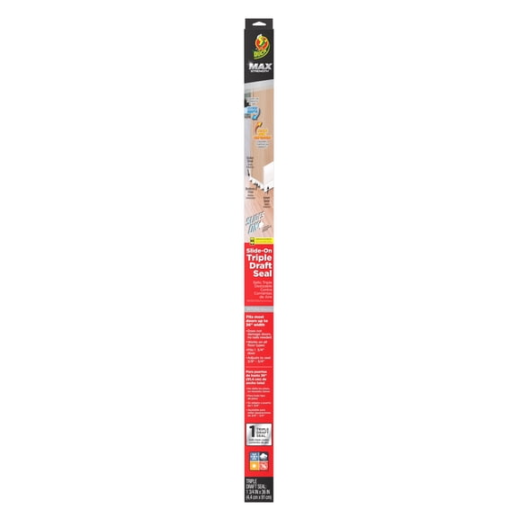 Duck Max Triple Draft 1.75 in. x 36 in. Plastic Under-Door Seal, White