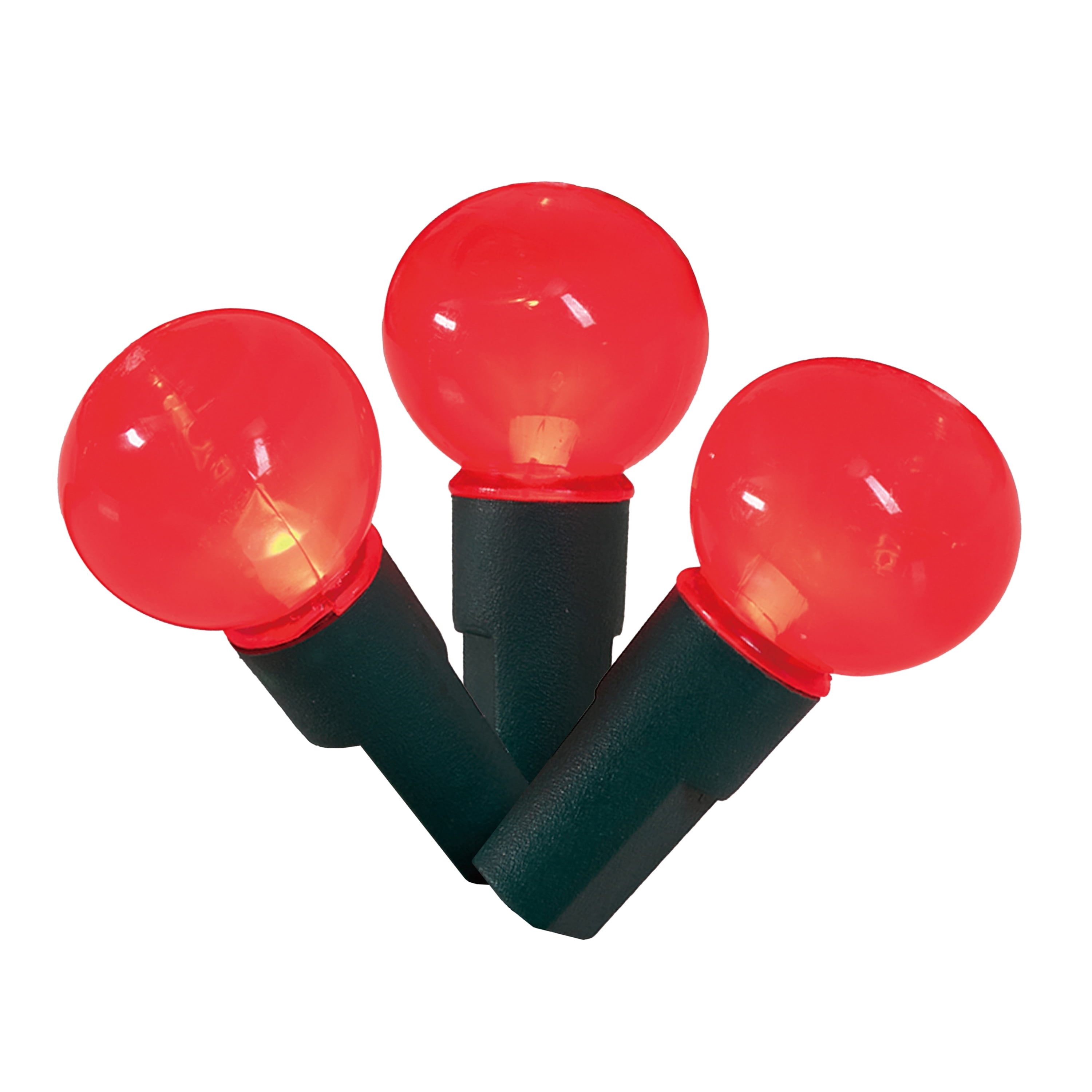 Indoor/Outdoor 90-Count LED G15 Globe Christmas Garland Lights, Frosted Red, Green Wire, 9', by Holiday Time