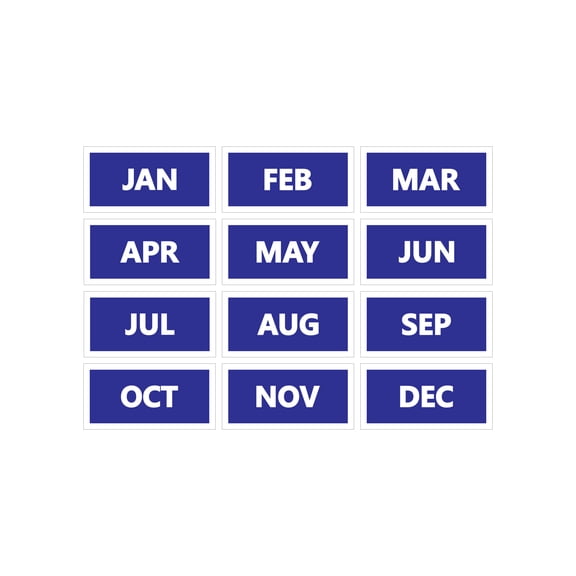 DCM Solutions Blue Calendar Month Magnets