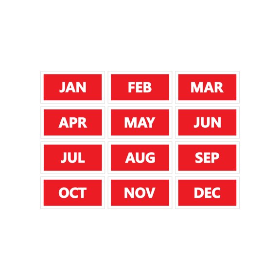 DCM Solutions Red Calendar Month Magnets