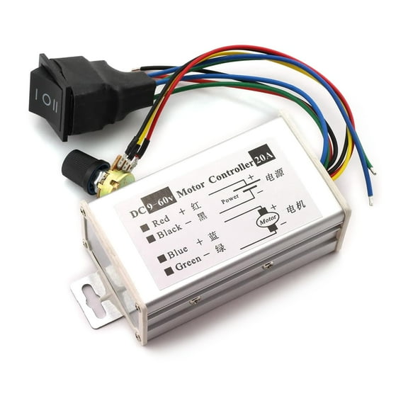 DCMotor Speed Controllers DC9V-60V 20A 1200W PWMAdjustable Speed Regulator Modules PWMMotor Regulator