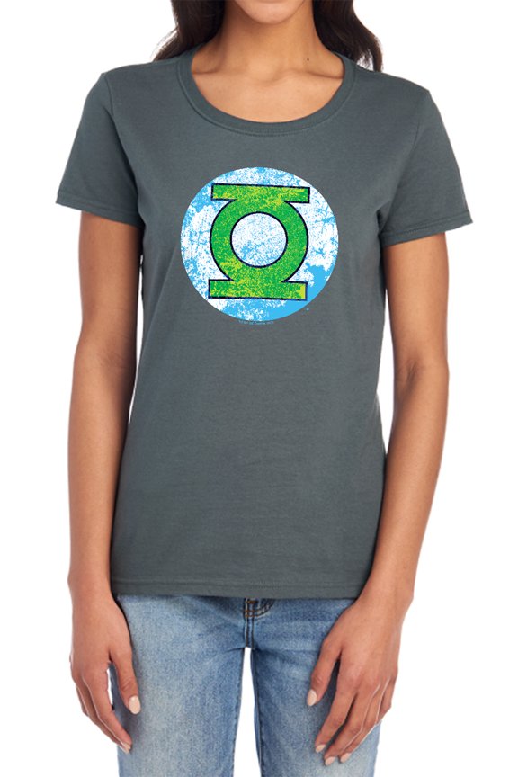 DCO Gl Neon Distress Logo Women's T Shirt, Charcoal, Medium