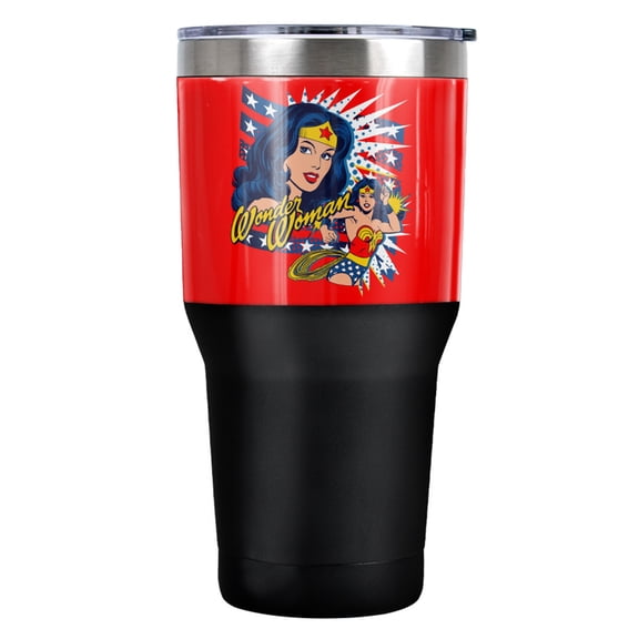DCO Pop Art Wonder Stainless Steel Tumbler 30 oz Coffee Travel Cup, Vacuum Insulated & Double Wall with Leakproof Sliding Lid