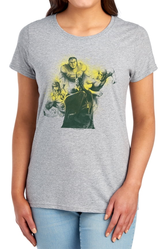 DCO Spray Sketch League Women's T Shirt, Athletic Heather, Large