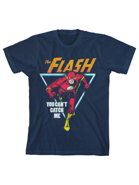 DCO The Flash You Can't Catch Me Youth Boys Navy T-Shirt-Large