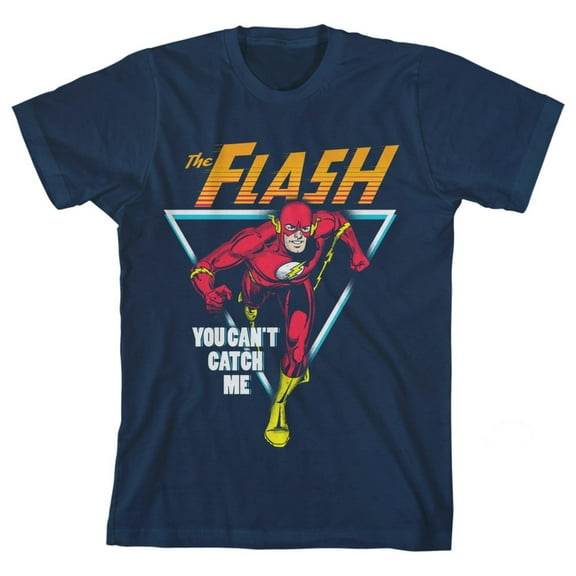 DCO The Flash You Can't Catch Me Youth Boys Navy T-Shirt-XL