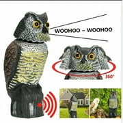 DCOOLMOOGL Owl Decoy Realistic Plastic Scarecrow for Birds Weatherproof