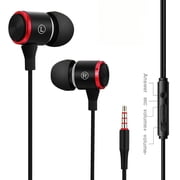DCOWO Wired Headphones with Microphone, Noise Cancelling In-Ear Earphones, Powerful Heavy Bass High Definition, Earbuds for iOS Android Smartphones Laptops Gaming and All 3.5mm Jack