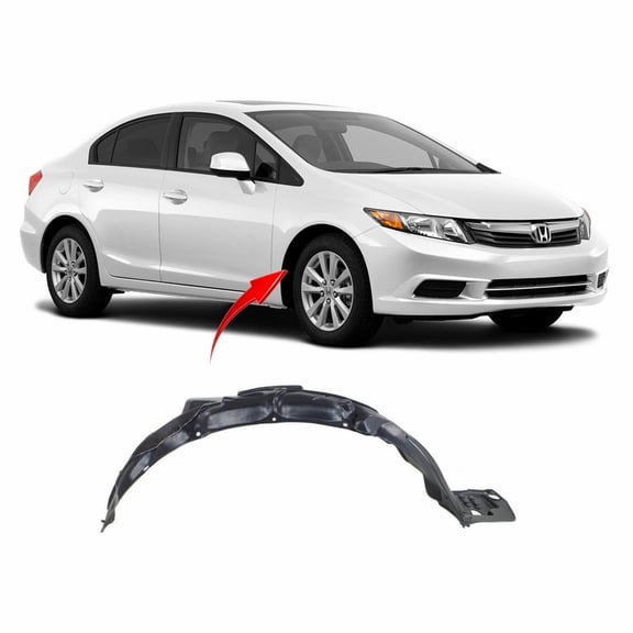 DCP Fender Liner Passenger Side for Honda Civic 2012-2015 HO1249142 74101TS8A00