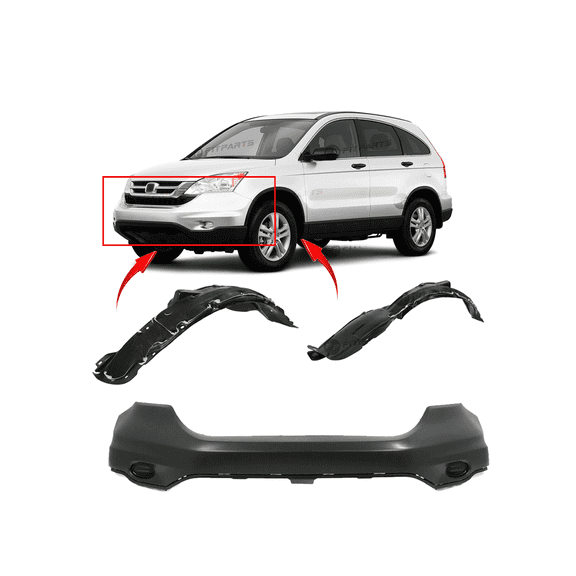 DCP Front Bumper Cover & Fender Liner Kit for Honda CR-V 2010-2011 HO1000270