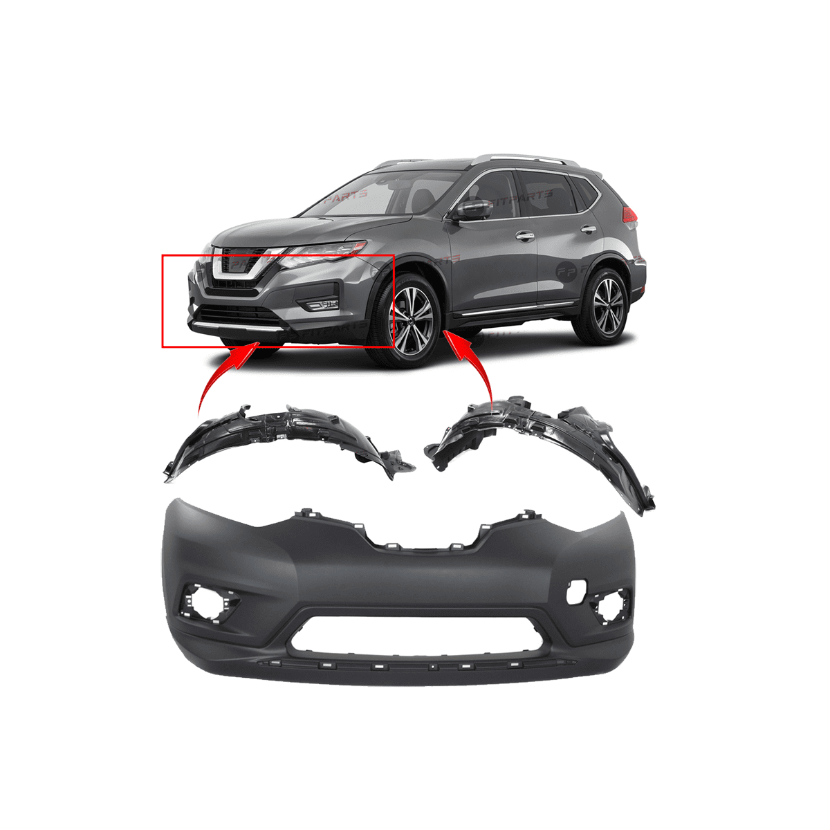 Garage-Pro Right Front Steel Fender For 2014-2018 Nissan Rogue (Fits Hybrid Models Too)